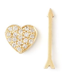 Diamond Heart & Arrow Earrings   Zoe Chicco   Gold