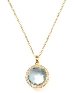 18k Gold Rock Candy Mini Lollipop Diamond Blue Topaz Necklace   Ippolita   Gold