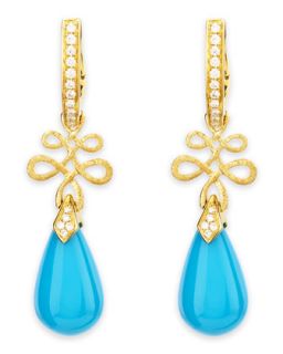18k Yellow Gold Eloise Turquoise & Diamond Earrings   Frederic Sage   Yellow