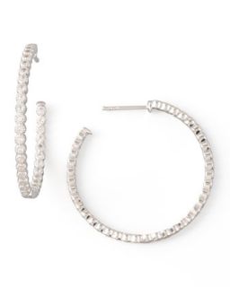 Sapphire Hoop Earrings   JudeFrances Jewelry   White