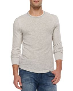Mens Long Sleeve Crewneck Tee, Gray   7 For All Mankind   Grey (SMALL)