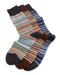 Mens Core Stripe 3 Pair Sock Set, Multi   Paul Smith   Multi