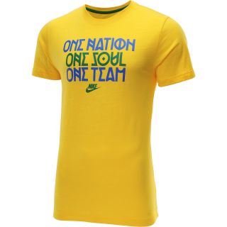 NIKE Mens One Soul Soccer Short Sleeve T Shirt   Size Xl, Varsity Maize/pine
