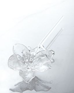 Orchid Flower Sculpture   Waterford Crystal   Clear