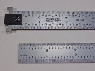 PEC Tools 6" Hook Rule 16R rigid zero glare machinist ruler reads 1/50", 1/100", 1/32", 1/64" Construction Rulers