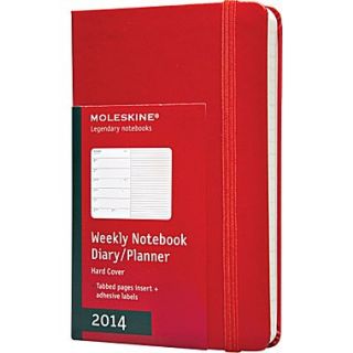 Moleskine 2014 Weekly Planner+Notes, 12M, Pocket, Red, Hard Cover, 3 1/2 x 5 1/2