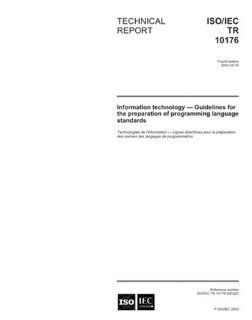 ISO/IEC TR 101762003, Information technology   Guidelines for the preparation of programming language standards ISO/IEC/JTC 1/SC 22 Books