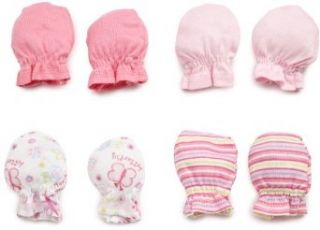 Gerber Baby girls Newborn 4 Pack Mittens, Pink, 0 3 Months Clothing