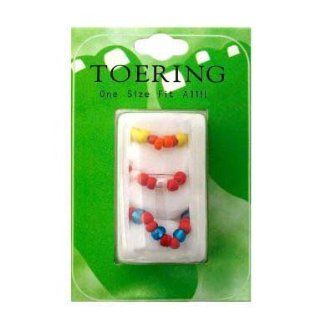 Colorful Plastic Bead Toe Rings   Adjustable One Size Fits All   3pcs Jewelry