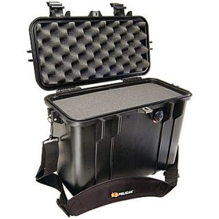 Pelican Top Loader Case With Padded Dividers and Lid Organizer, Black