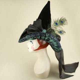 The Lady of the Moors Witch Hat, Tartan, Velvet, Peacock Feathers  Other Products  