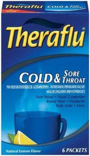 Theraflu Cold & Sore Throat Lemon 6 ct Health & Personal Care