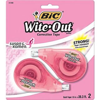 BIC Wite Out Brand EZ Correct™ Pink Ribbon Correction Tape, 2/Pack