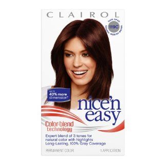 Clairol Nice 'n Easy Color, 119C Dark Spice (Pack of 3)  Chemical Hair Dyes  Beauty