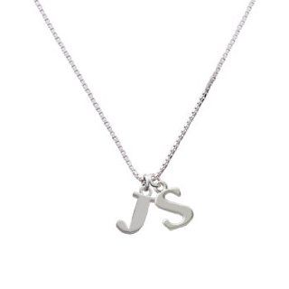 Large Silver Initial   J   Initial S Charm Necklace Delight Jewelry Jewelry