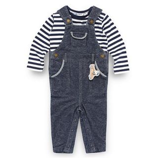 J by Jasper Conran Designer babies navy dungarees and striped top set
