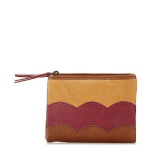 Mantaray Tan leather scalloped zip purse
