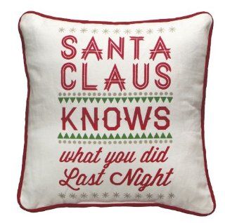Primitives by Kathy Santa Claus Knows What You Did Last Night Pillow   Throw Pillows