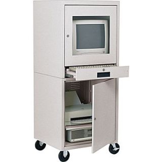 Sandusky Computer Cabinet, 58H x 26W x 24D, Dove Gray