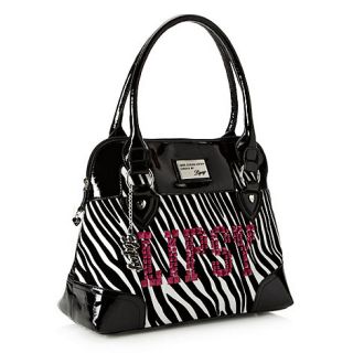 Lipsy Black flocked zebra kettle bag