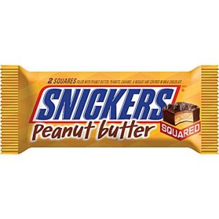 Snickers Peanut Butter Squared Candy Bars, 1.78 oz., 18 Bars/Pack
