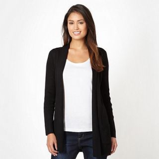 The Collection Black ribbed edge to edge cardigan