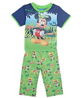 Mickey Mouse Boys 12 24 Months Green Lets Look For Bugs Poly Pajama Set (24 Months, Green) Clothing
