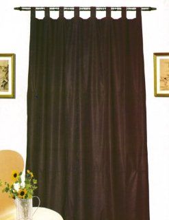 Leather Looking Curtain Panel Chocolate Brown Measures 84" X 52"   Window Treatment Panels