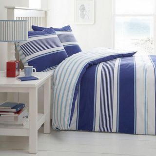 Dark blue Dorset stripe bedding set