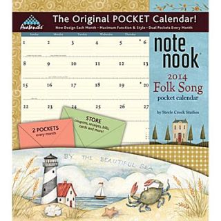 LANG Avalanche Folk Song 2014 Note Nook Pocket Calendar, 13 1/4 x 11 3/4  Make More Happen at