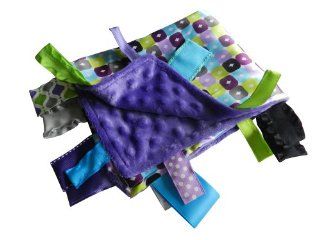 Baby Jack Blankets Boxy Violet Lime Satin Tab Lovey  Nursery Blankets  Baby