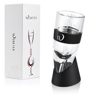 The Best Wine Aerator Decanter  [Professional and High Quality]   360 Degrees Multi stage Aeration Process Makes Red Wine Taste Better in Seconds   [Promise Not to Spill]   FDA Certified Food Safe Material   Easy to Use and Clean   [ Dishwasher Safe]   The