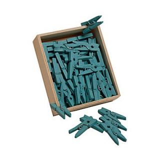 JAM Paper 1 Mini Wood Clothing Pin Clips, Blue, 50/Pack  Make More Happen at