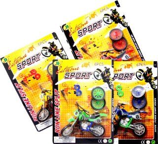 Best 4 Pack Toy Dirt Bike Motocross Mini Motorcyle Game Sets Perfect for Boys 4 Motorbike Kits with 6 Parts Makes the Trendy Hot New Summer Toy for Boys or Party Favor Toys & Games