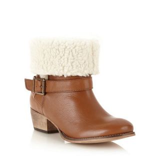 Faith Brown fleece lined leather ankle boots