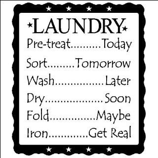 (Large) Laundry (list) Pre treatToday, SortTomorrow, WashLater, DrySoon, FoldMaybe, IronGet Real Vinyl lettering Wall quote   Wall Decor Stickers
