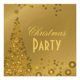 Christmas Party invitations, champagne bubbles