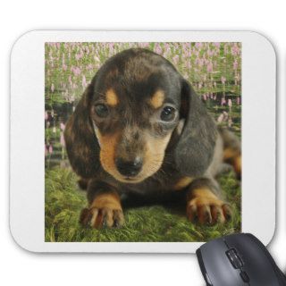 Cute Dachshund  Puppy (Black/Grey) on the Lake Mouse Pad