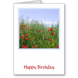 Poppy Meadow Customizable Birthday Card