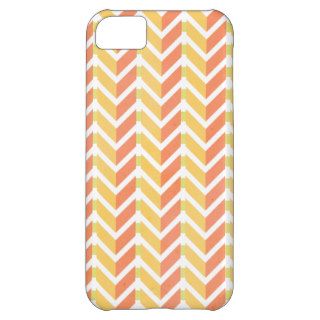 Yellow and coral chevron 3D pattern Case For iPhone 5C