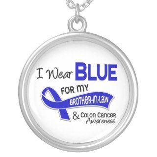 I Wear Blue For My Brother In Law 42 Colon Cancer Necklace