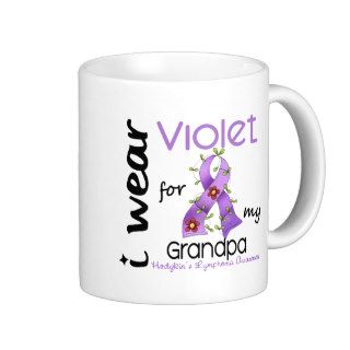 Hodgkins Lymphoma I Wear Violet For My Grandpa 43 Mugs