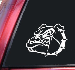 Mean Bulldog Face White Vinyl Decal Sticker Automotive
