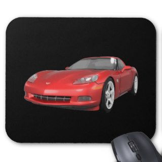 2008 Corvette Sports Car Red Finish Mouse Pad