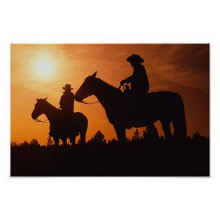 cowboys on horses poster