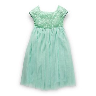 Butterfly by Matthew Williamson Designer girls light green sequin bodice dress