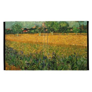 Van Gogh View of Arles w Irises, Vintage Landscape iPad Folio Cases