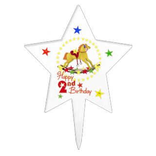 2nd Birthday Rocking Horse Star Cake Topper