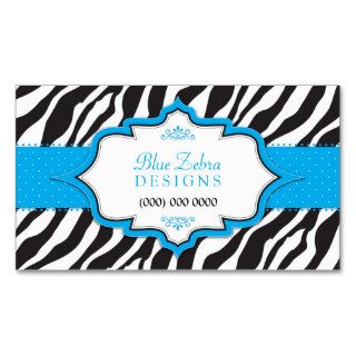 Blue Zebra Ribbon Business Card