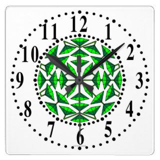 Blue Green And Light Green Floral 278 Wall Clock